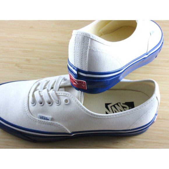 Vans Men's Lx Authentic 44 Duck Canvas White Blue Skate shoes Sizes NIB - Picture 6 of 7